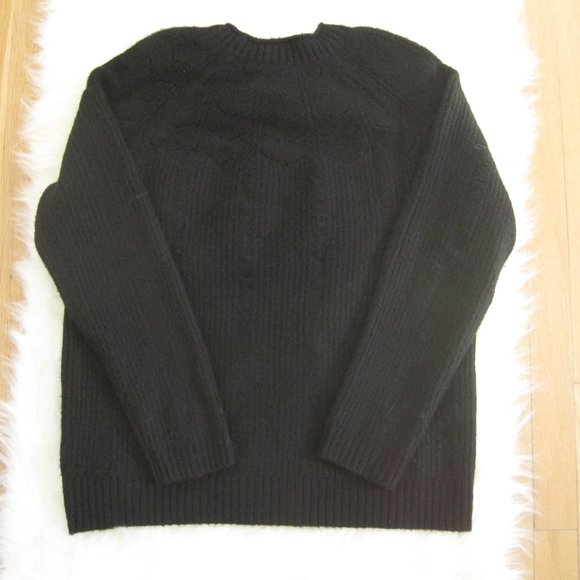 Talbots Women's Black Crew Neck Sweater Size L Wool Alpaca Blend Super Soft - Picture 4 of 7